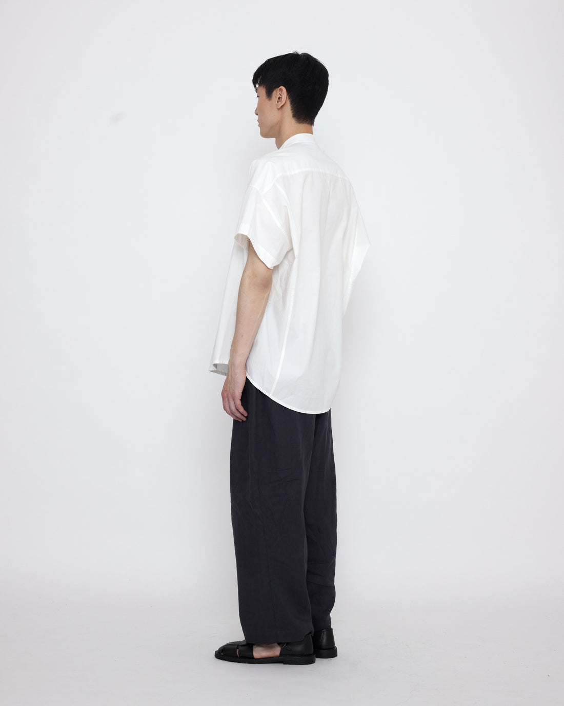 Mandarin Cocoon Short Sleeves Shirt - SS25 - Off-White
