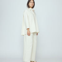 Papery 3/4 Button Up - SS26 - Rice White