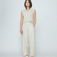 Elastic Panel Barrel Trouser - SS26 - Oatmeal