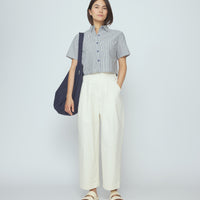Striped Cropped Shirt - SS26 - Navy Stripes