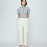 Striped Cropped Shirt - SS26 - Navy Stripes