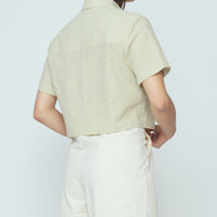 Striped Cropped Shirt - SS26 - Mustard Stripes