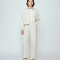 Signature 3/4 Cropped Shirt Jacket - Canvas Edition - Oatmeal