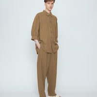 Elastic Dropped Crotch Trouser- SS26 - Caramel