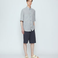 Striped Double Pockets Shirt - SS26 - Navy Stripes