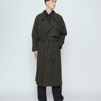 Long Rain Trench - Waxed Edition - SS26 - Deep Olive