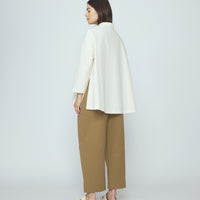Papery 3/4 Button Up - SS26 - Rice White