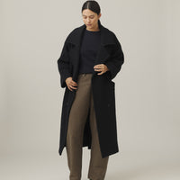 Signature Oversized Wool Coat - Black