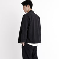 Signature Panel Pockets Shirt Jacket - Black