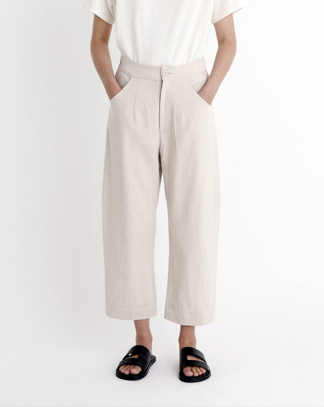 Signature Curve Legged Trouser - Oatmeal