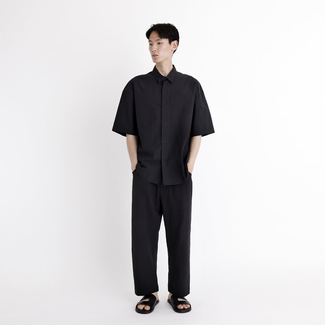 Signature Curve Legged Trouser - Black