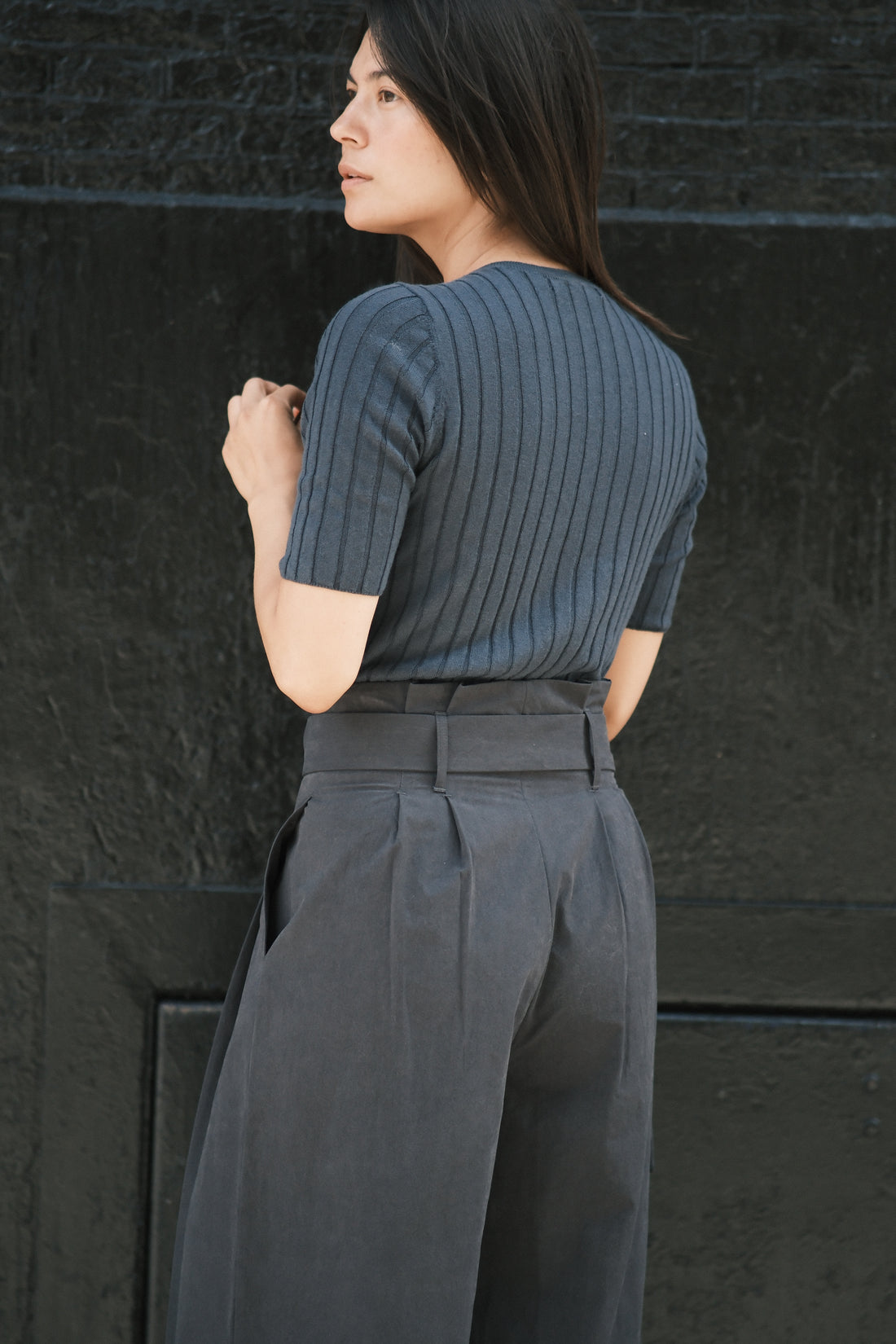 Paper-Bag Pleated Trouser - SS26 - Navy