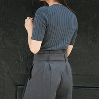 Paper-Bag Pleated Trouser - SS26 - Navy