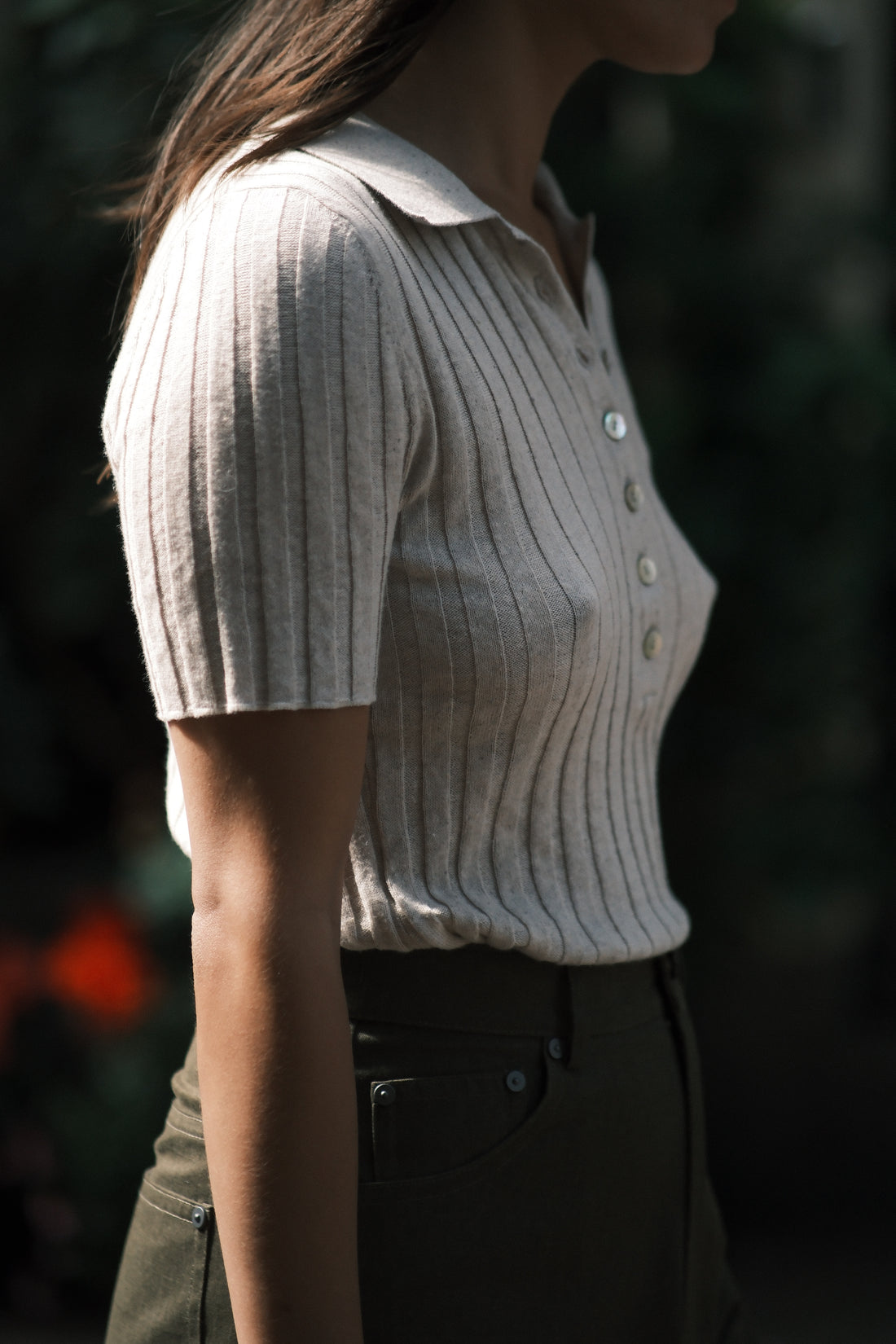 Collared Short Sleeves - SS26 - Speckle Beige