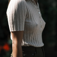 Collared Short Sleeves - SS26 - Speckle Beige