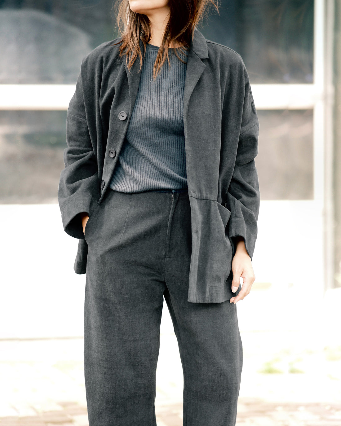 Oversized Blazer - SS26 - Charcoal Black