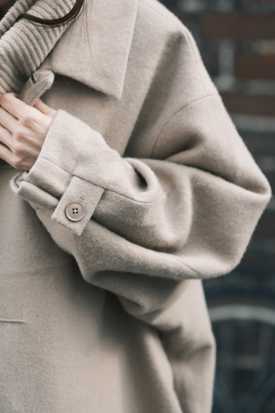 Cuffed Wool Coat - FW25 - Desert Sand