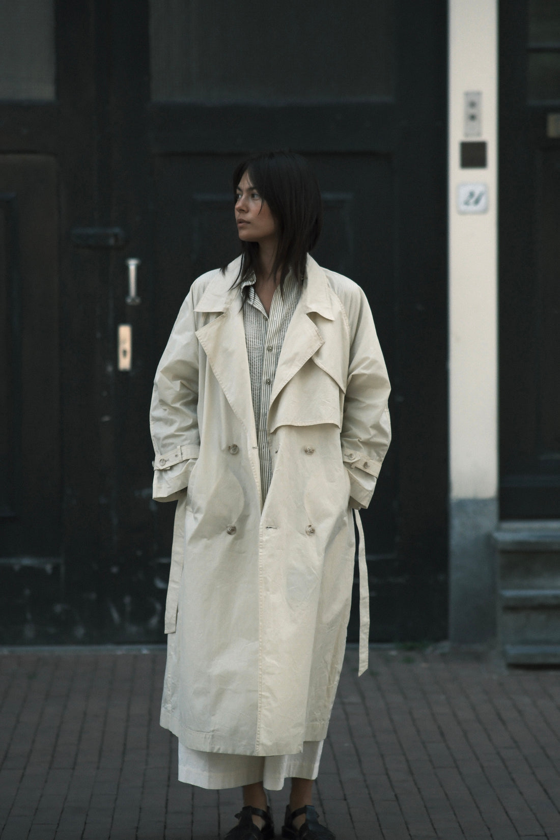Long Rain Trench - Waxed Edition - SS26 - Antique White