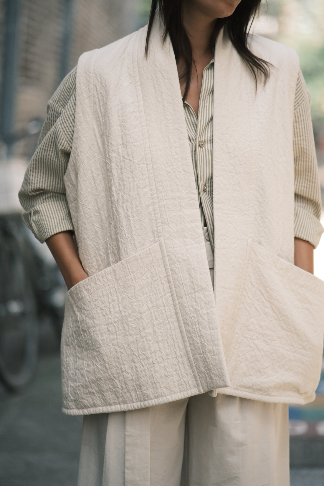 Reversible Vest - SS26 - Bone White