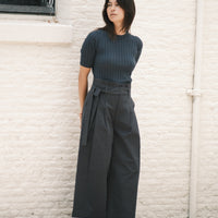 Paper-Bag Pleated Trouser - SS26 - Navy