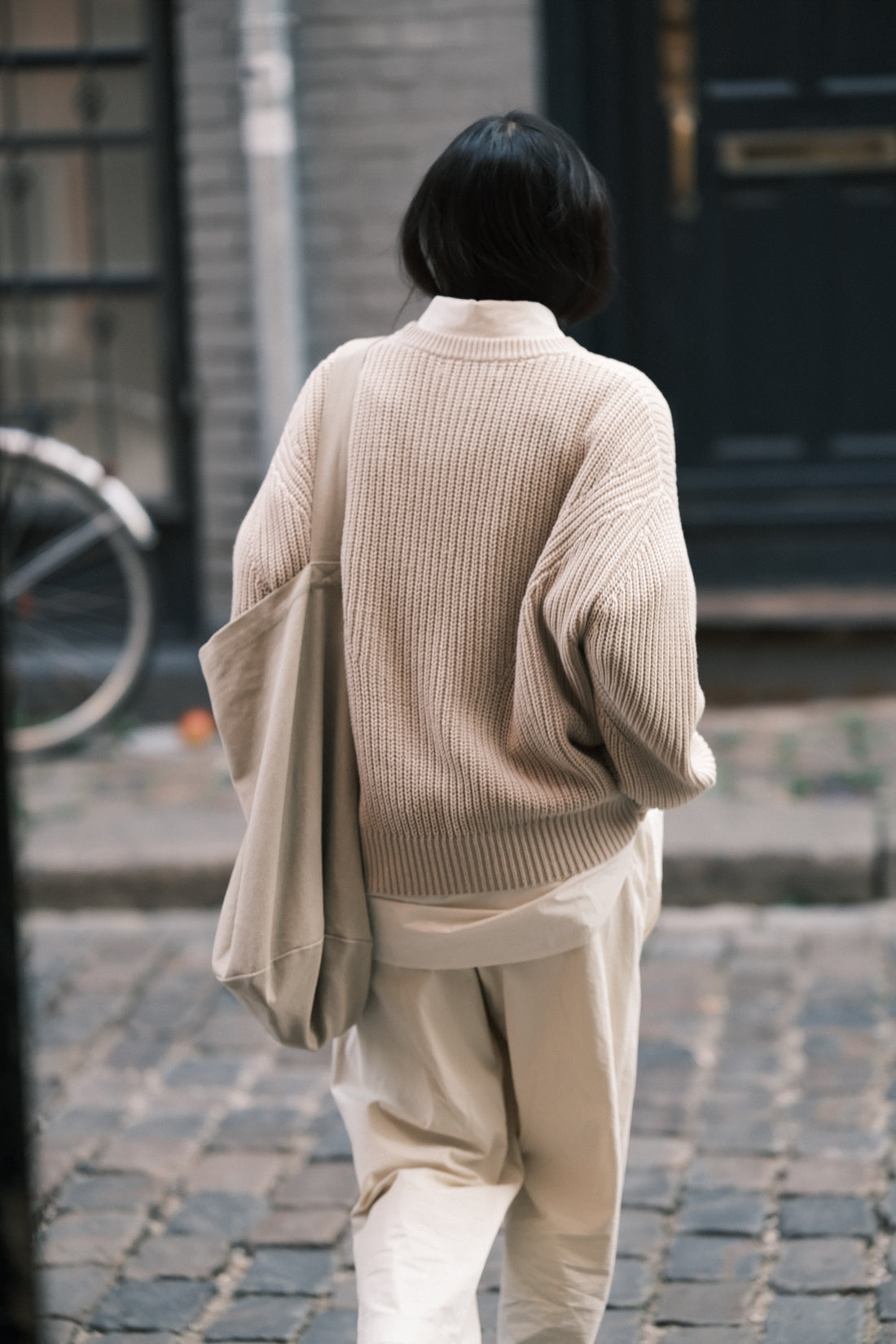 Signature Poet Sleeves Sweater - Sand Beige