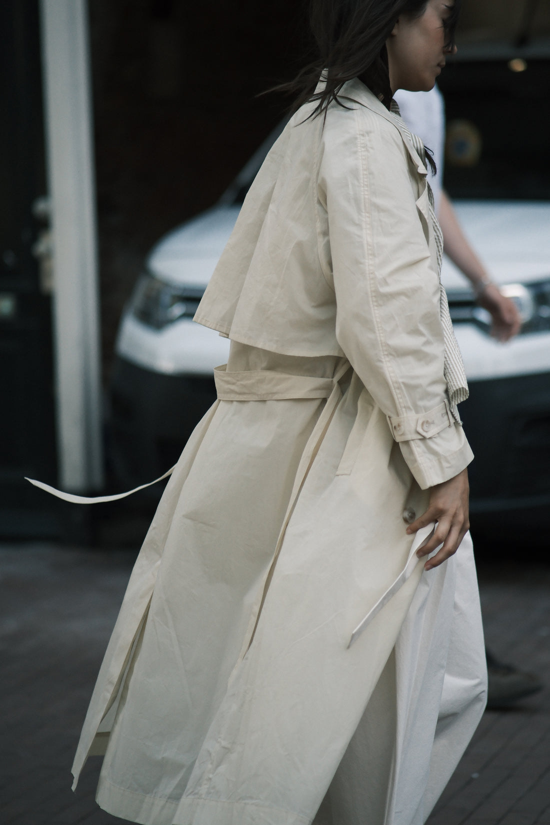 Long Rain Trench - Waxed Edition - SS26 - Antique White