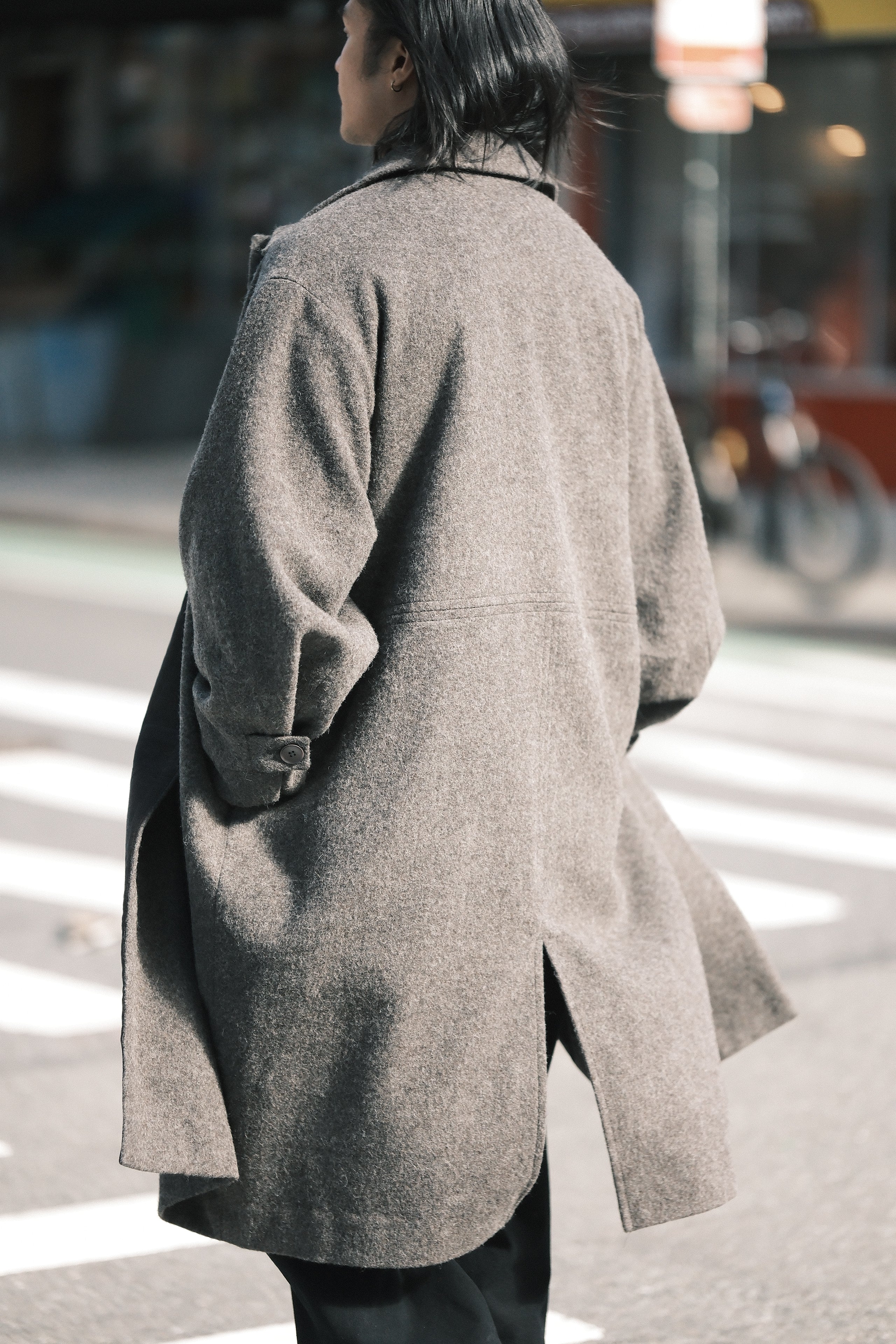 Cuffed Wool Coat - FW25 - Heathered Pebble