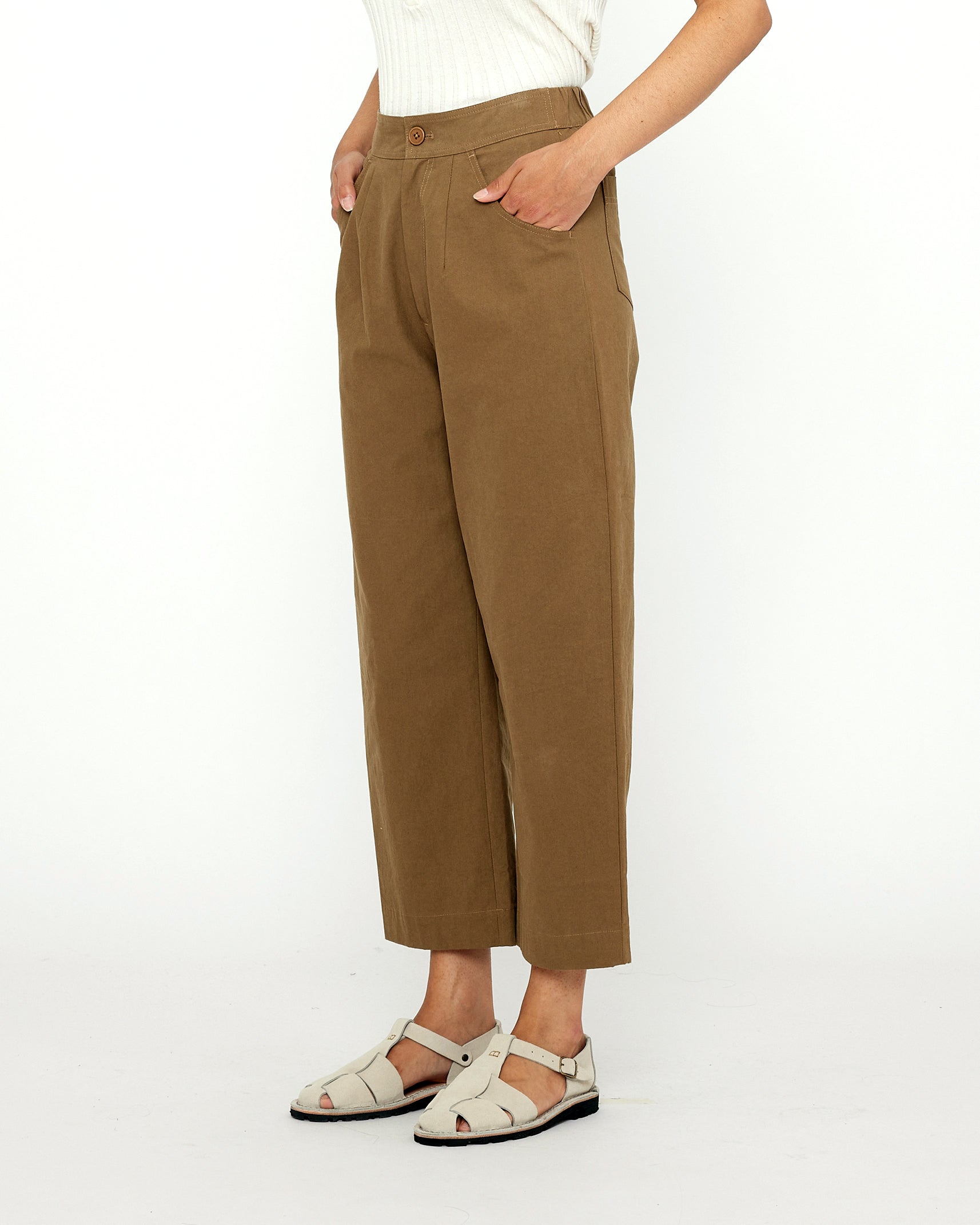 Signature Curve Legged Trouser - Cotton Edition - Brown