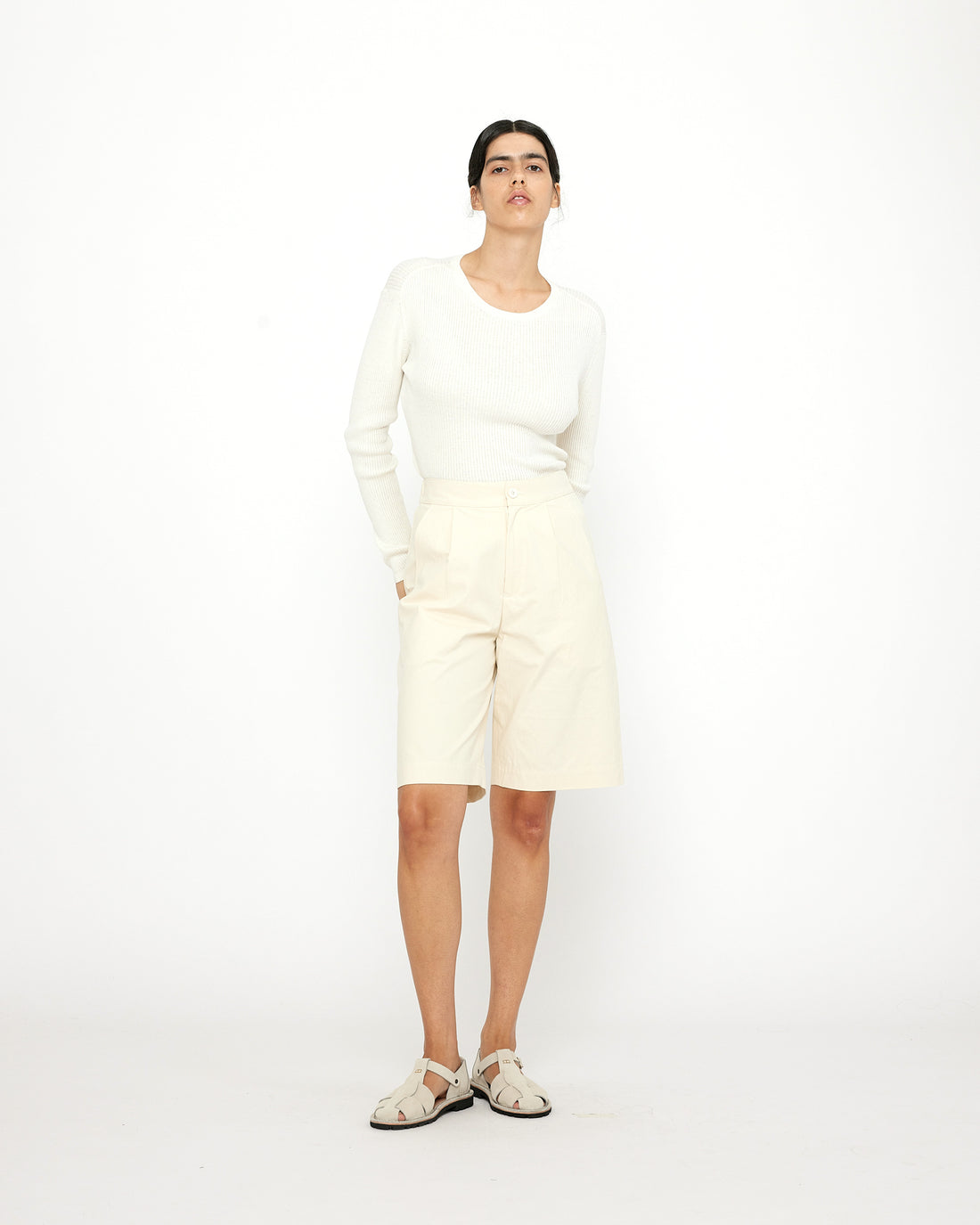 Long Sleeves Ribbed Top - SS24 - Off-White