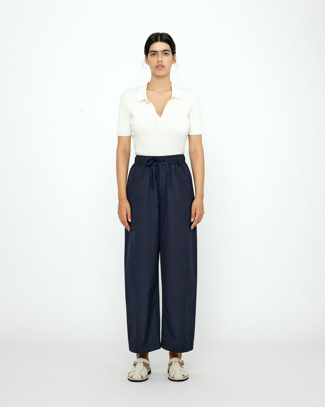 Elastic Straight-Legged Trouser - SS24 - Navy