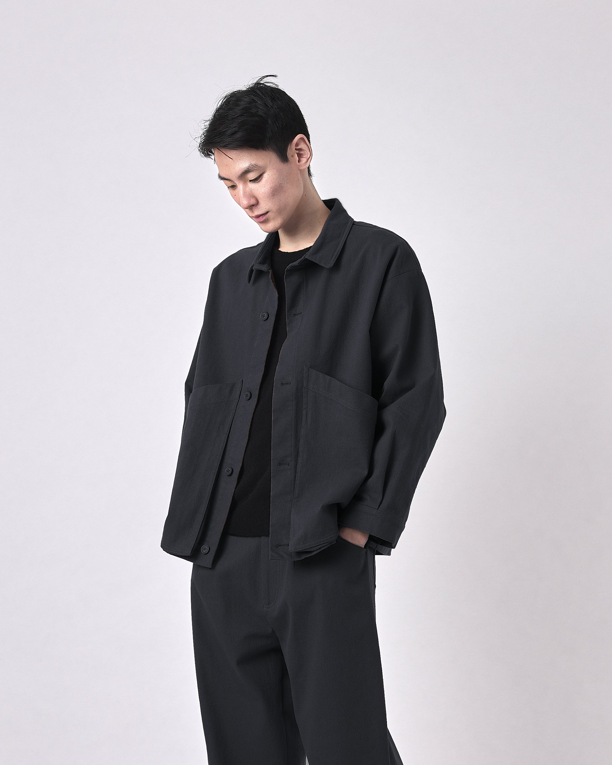 Signature Panel Pockets Shirt Jacket - Fall Edition - Navy Black