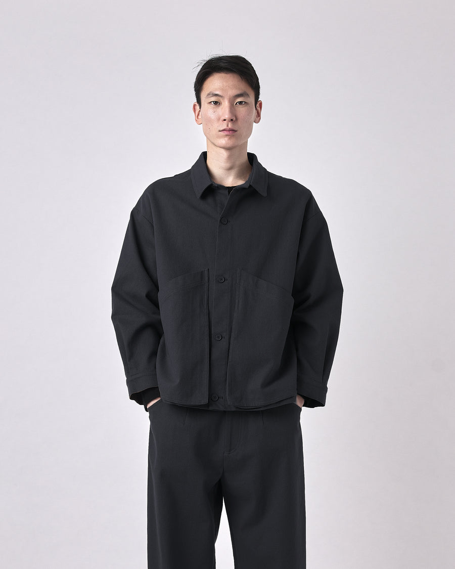 Signature Panel Pockets Shirt Jacket - Fall Edition - Navy Black