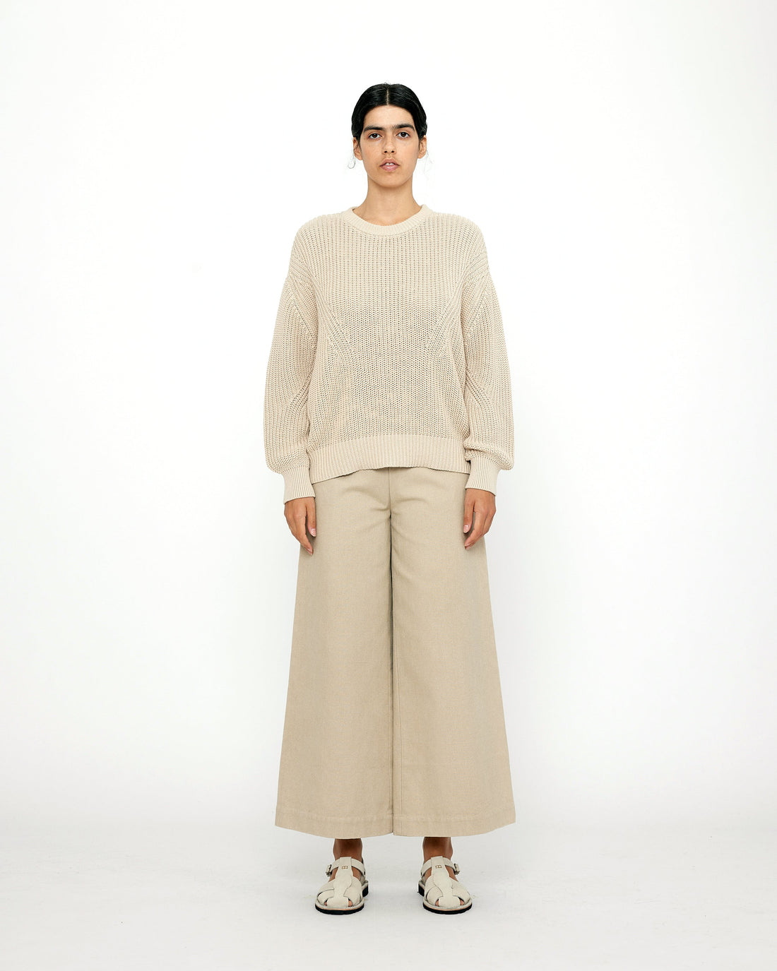 Signature Poet Sleeves Sweater - Sand Beige