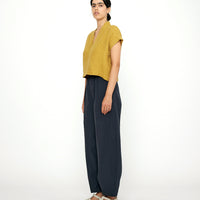 V-Neck Panel Top - SS24 - Mustard