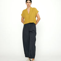 V-Neck Panel Top - SS24 - Mustard