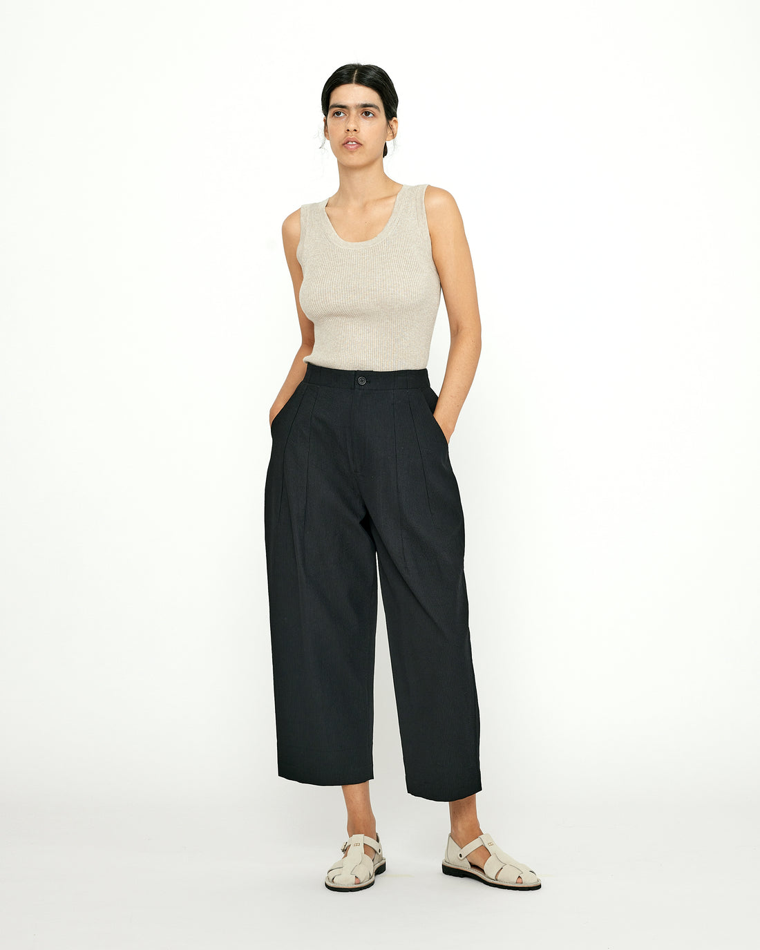 Linen Scoop Neck Knit Tank - SS24 - Color Options