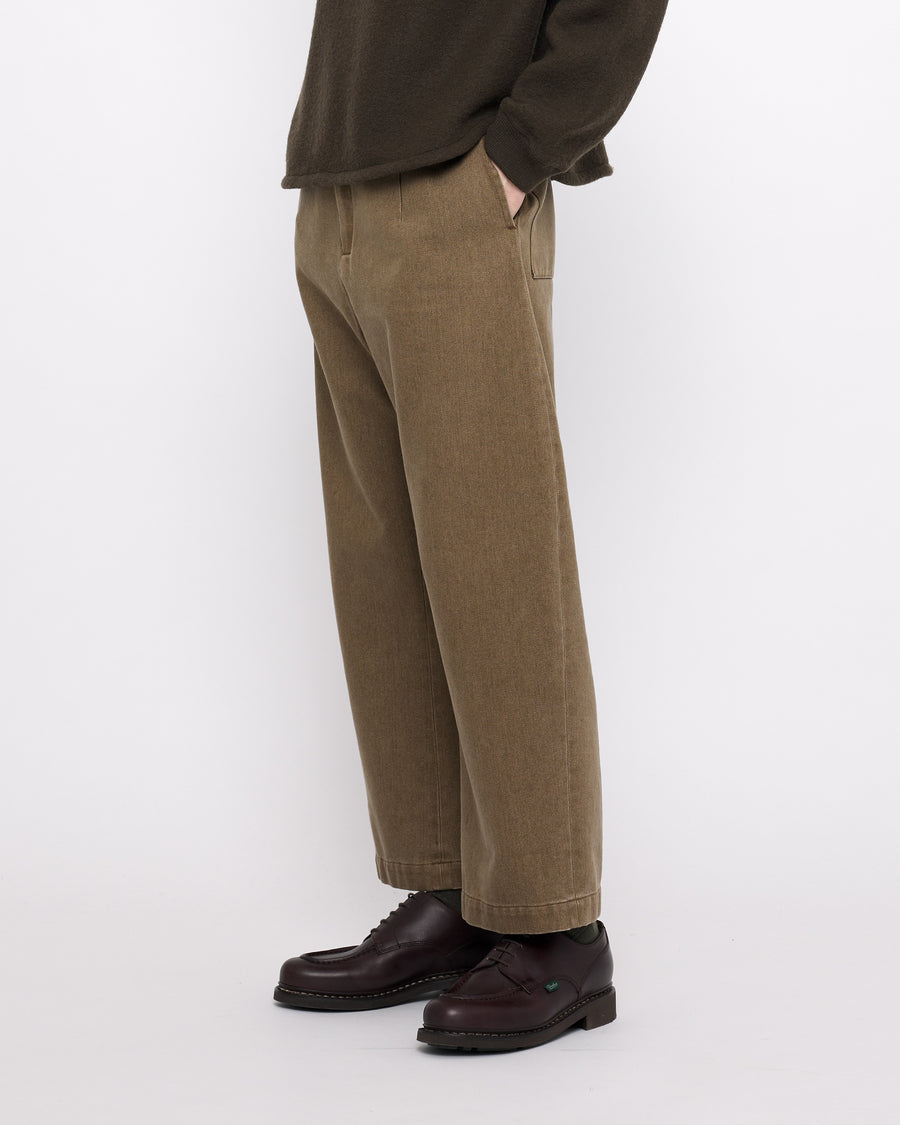 Sand-Washed Tailored Curve Legged Trouser - FW24 - Washed Walnut