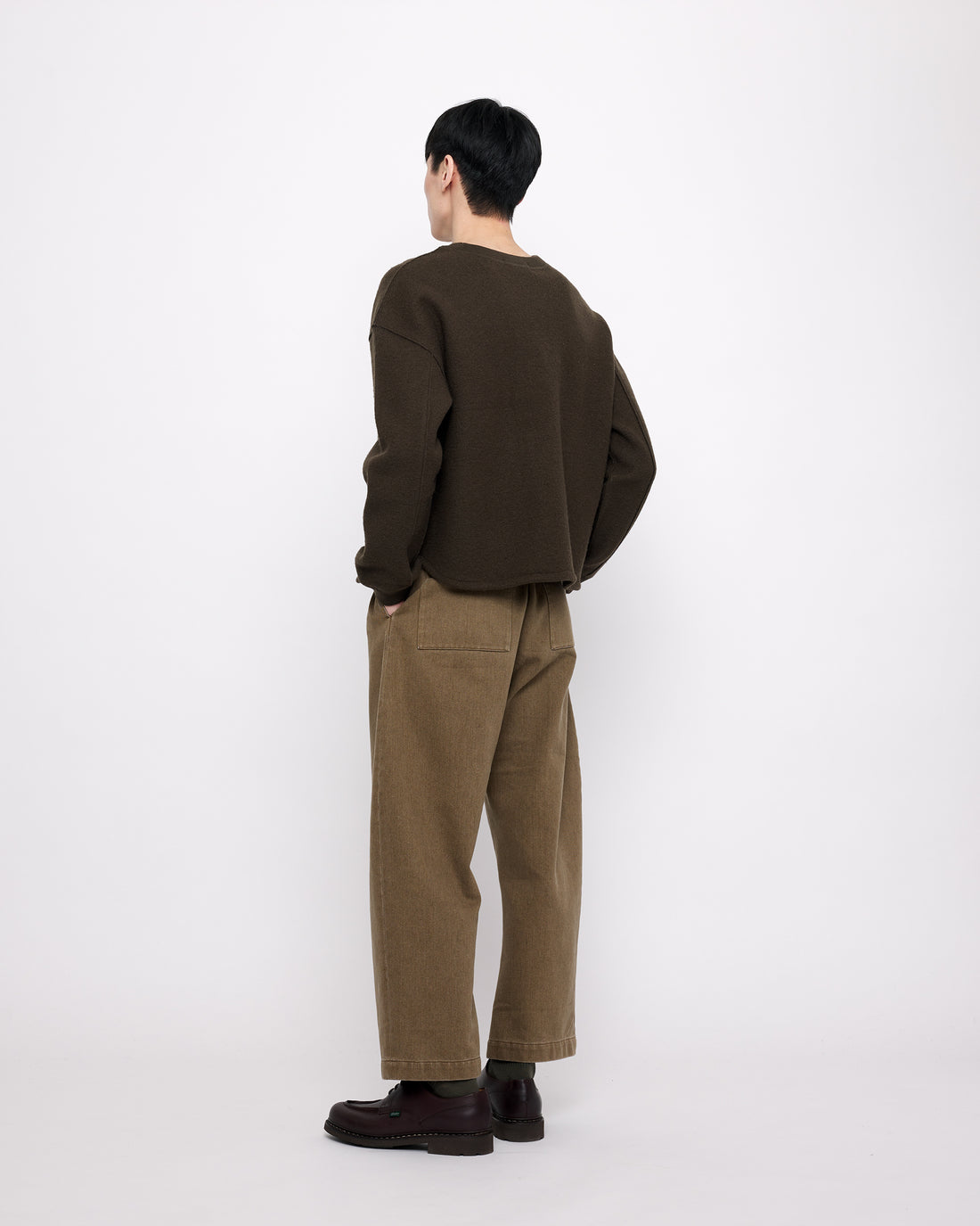 Sand-Washed Tailored Curve Legged Trouser - FW24 - Washed Walnut