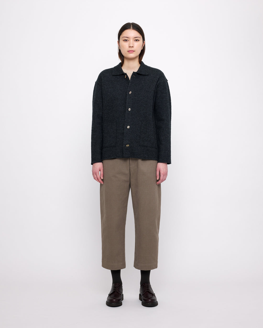 Boiled wool shirt jacket hotsell