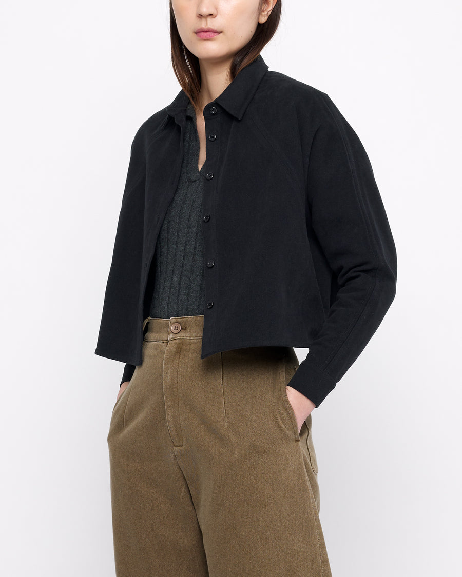 Signature 3/4 Cropped Shirt - Heavy Canvas Edition - Black