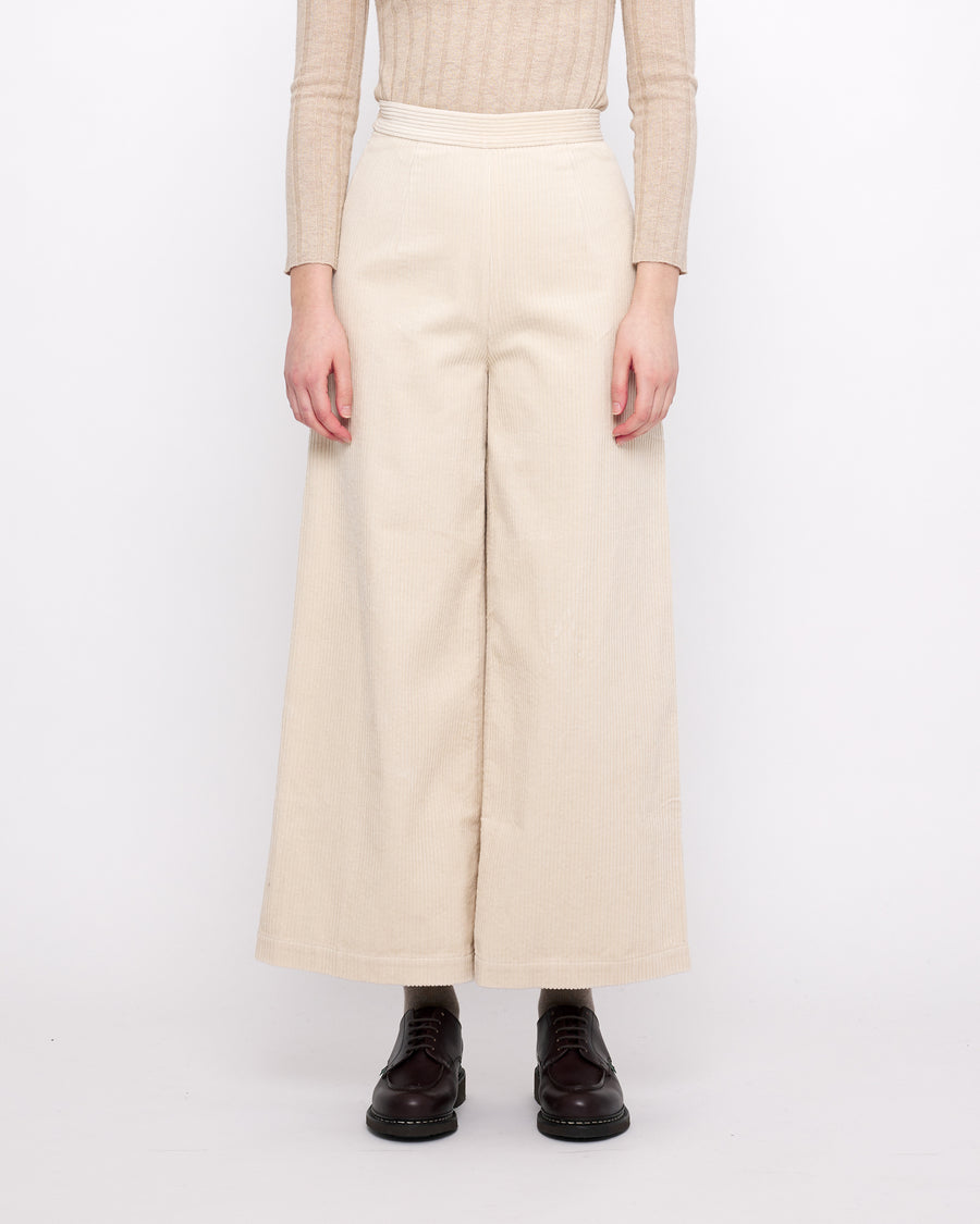 Classic Wide-Legged Trouser - Corduroy Edition - FW24 - Pearl