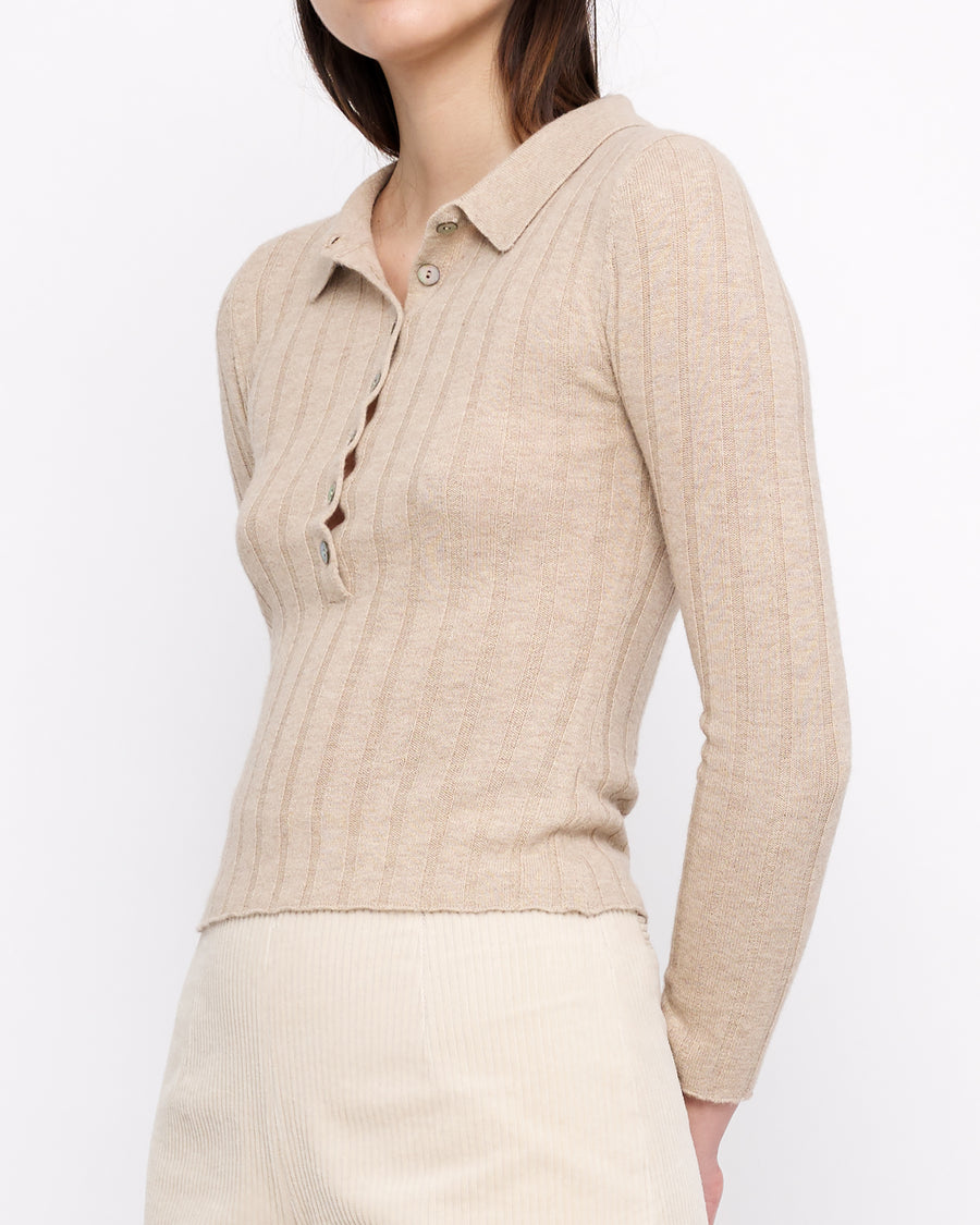 Yak Collared Long Sleeves - FW24 - Desert Sand