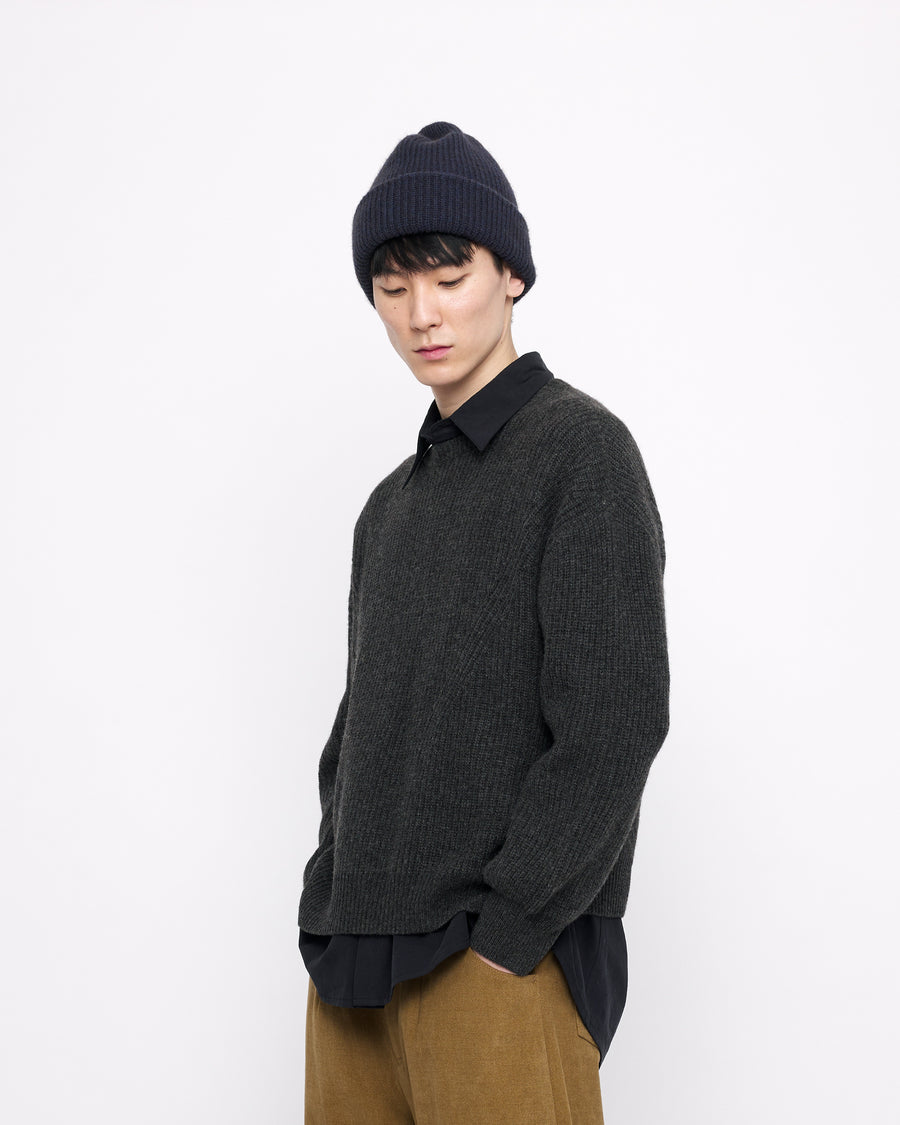 Signature Yak Poet Sweater - Charcoal