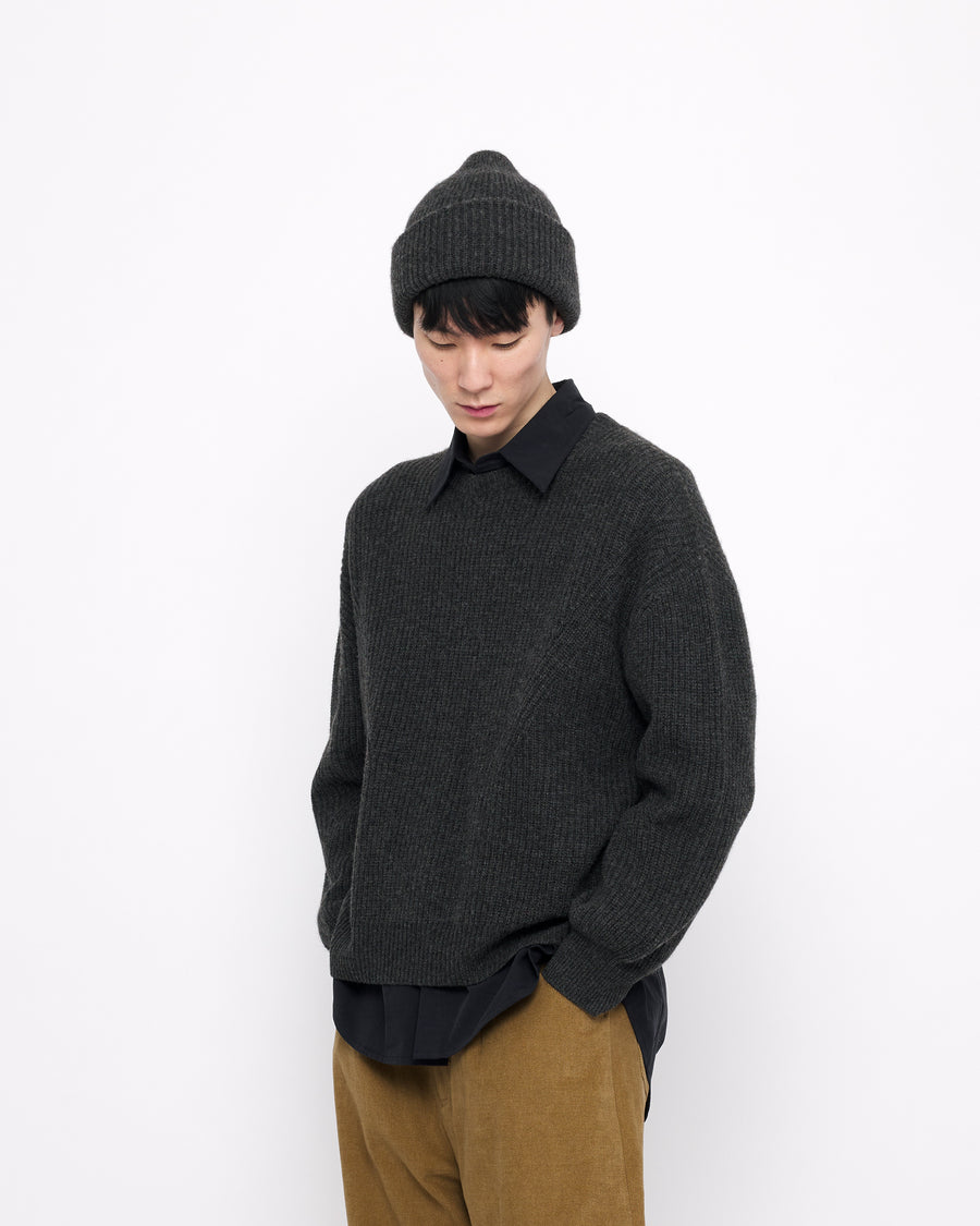 Signature Yak Poet Sweater - Charcoal