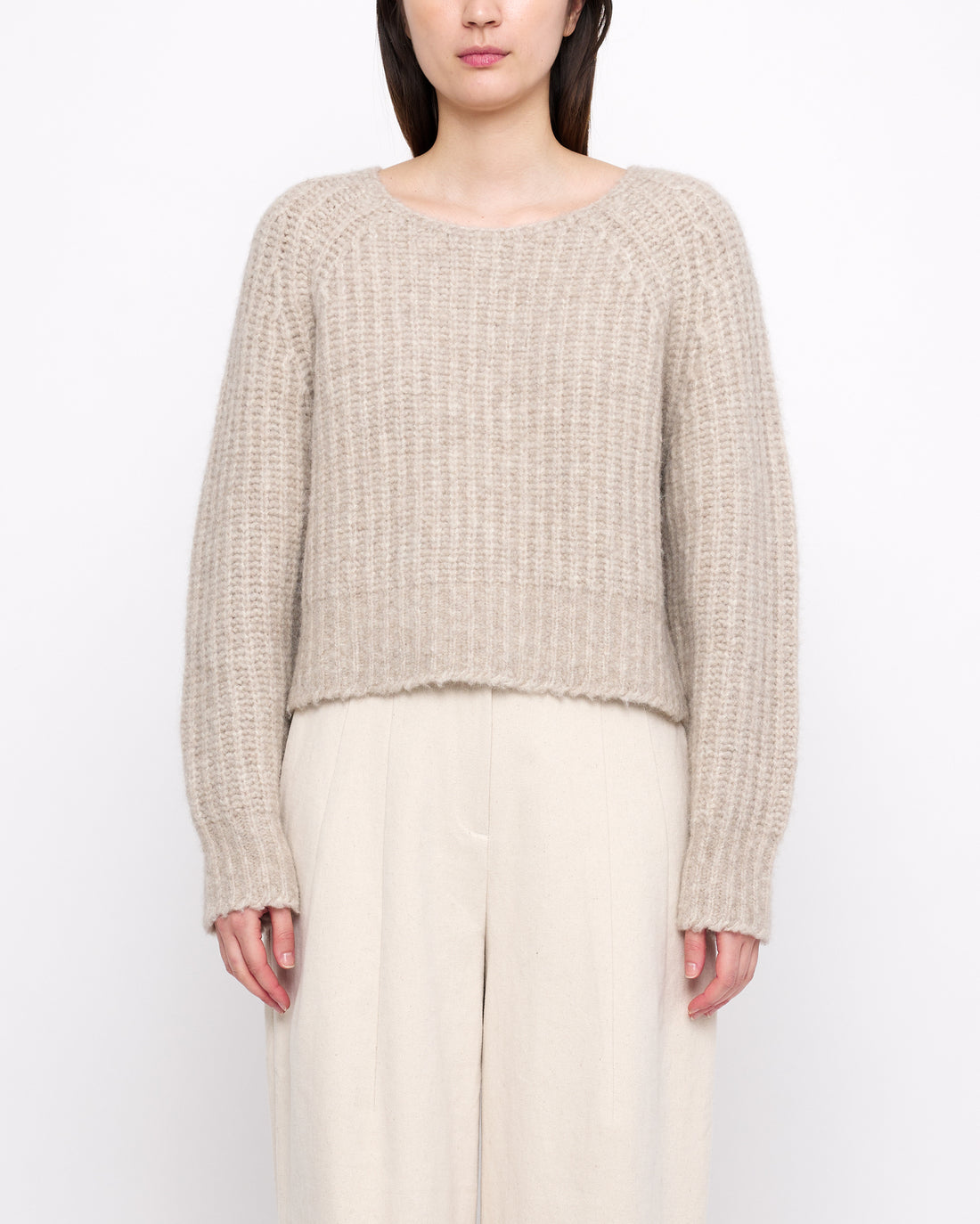 Chunky Cropped Sweater - FW24 - Light Taupe