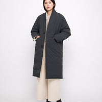 Reversible Quilted Coat - FW24 - Navy Gray/Off-White