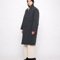 Reversible Quilted Coat - FW24 - Navy Gray/Off-White