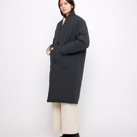 Reversible Quilted Coat - FW24 - Navy Gray/Off-White