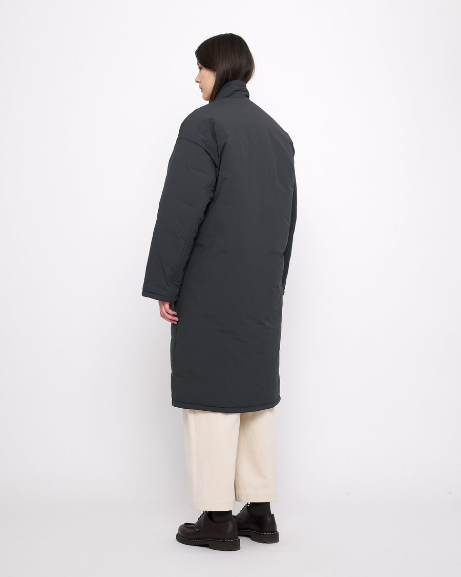 Reversible Quilted Coat - FW24 - Navy Gray/Off-White