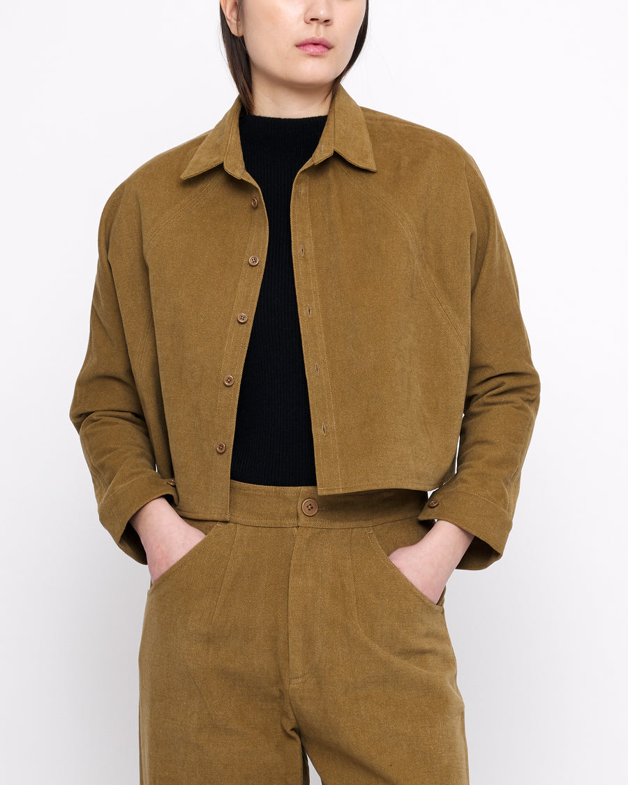 Signature 3/4 Cropped Shirt - Heavy Canvas Edition - Kelp Brown